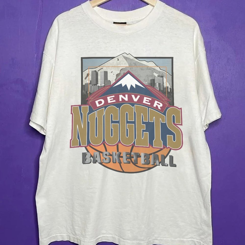 Vintage Denver Nuggets Shirt, Retro 90s NBA Denver Nuggets Basketball Shirt tee